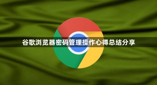 谷歌浏览器密码管理操作心得总结分享1