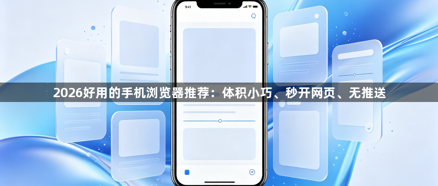 2026好用的手机浏览器推荐：体积小巧、秒开网页、无推送1