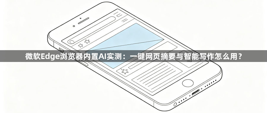 微软Edge浏览器内置AI实测:一键网页摘要与智能写作怎么用?1